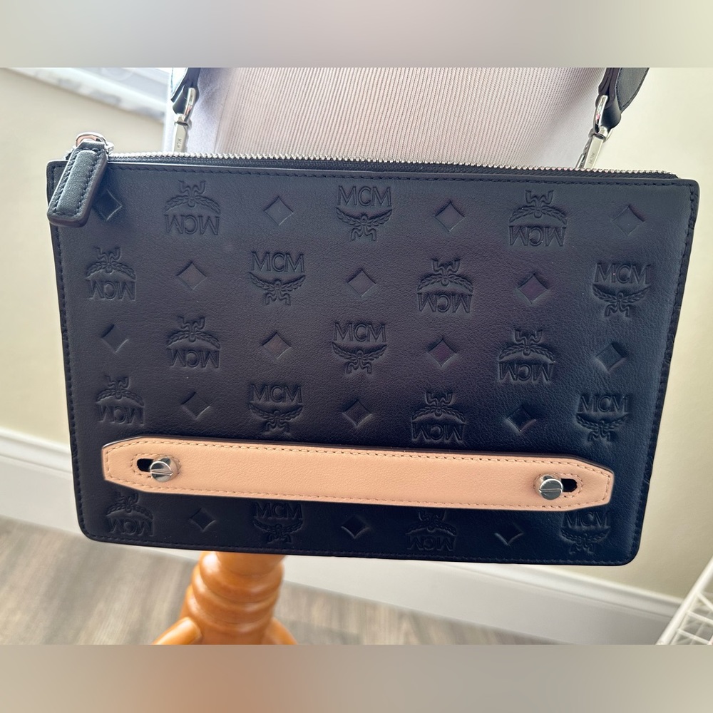 MCM — TWO TONE - BLACK AND TAN Crossbody Bag.
